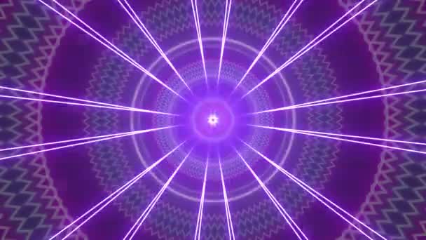 Neon Bright Background Shining Mandala — Vídeo de Stock