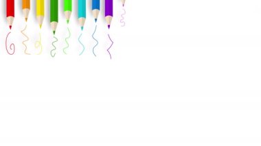 colorful pencils appearing, Side Frame