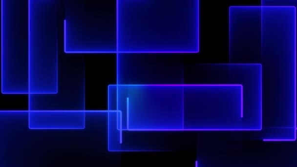 Blue Black Neon Rectangle Pattern — Stockvideo