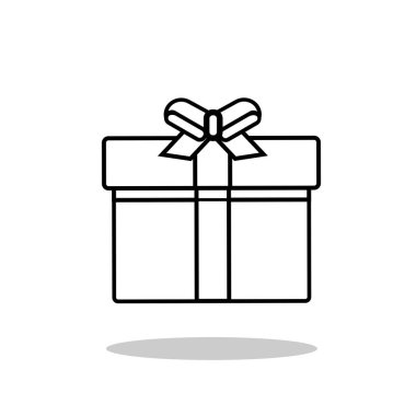 Outline Gift Icon isolated on white background 