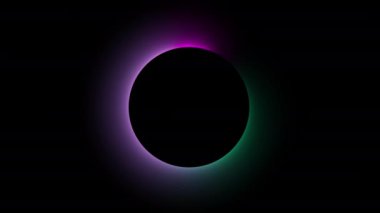 glowing neon circle on black background 