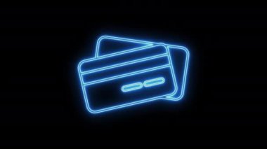 glowing sign,  Neon Credit Card Icon