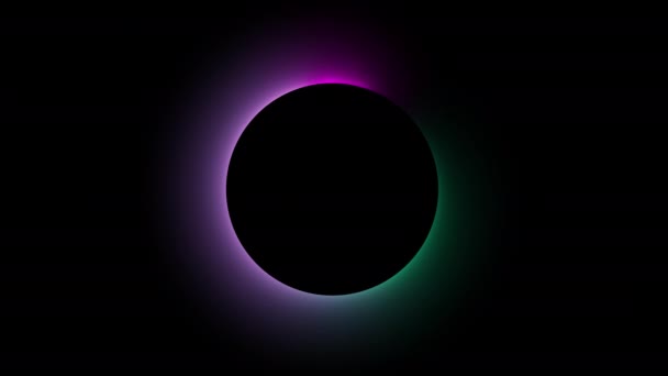 Glowing Neon Circle Black Background — Wideo stockowe