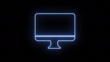 floresan neon aydınlatmalı, bilgisayar monitörü ekranı 