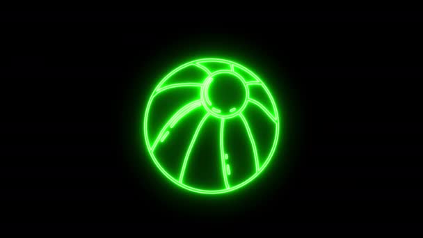 Fluorescerende Neon Verlichte Heldere Bal Gloeien — Stockvideo