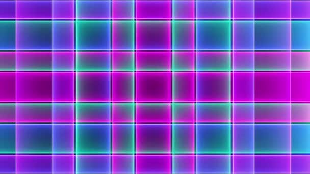 Neonowe Oświetlenie Kolorowego Neonowego Wzoru Mozaiki — Wideo stockowe