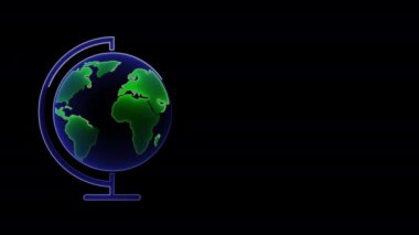 Dünya haritasının parlayan neon ışığı 