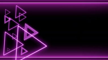 Renkli Neon üçgen çerçevesinin neon ışığı 