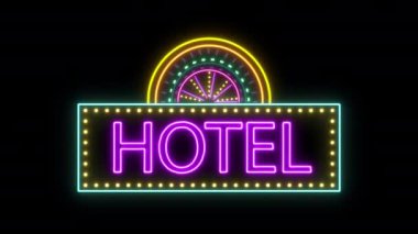 Bar otel tabelasının neon ışığı 