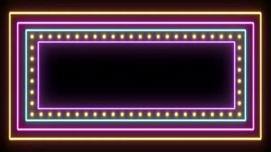 Çerçevenin parlak neon ışığı 