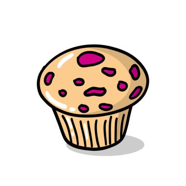 Beyaz arkaplanda izole edilmiş meyveli kek. 