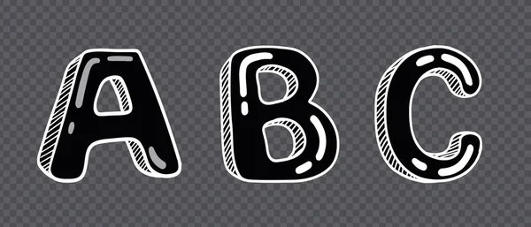 Alfabetet Abc Illustration Digital Kalligrafi — Stock vektor