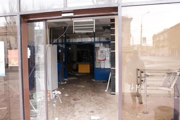 Mariupol Ukraine 2022 Зламані Термінали Магазини Atb Через Терористичний Напад — стокове фото