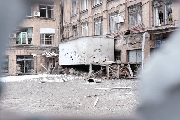 Mariupol Ukraine März 2022 Krieg Russlands Gegen Die Ukraine Gebäude Stockbild