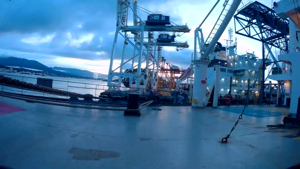 Vancouver port kerja tiLapse dari kapal — Stok Video