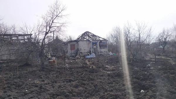 Lysychansk Ukraine March 2022 War Russia Ukraine Residential Building Damaged — стоковое фото