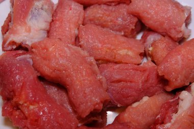 Raw meat roll slavink isolated on white background.