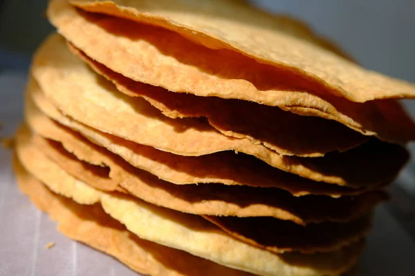 Fresh Puff Cakes for Napoleon Cake Puff pastry for dessert Milfey. French pastries. Napoleon cake layers.