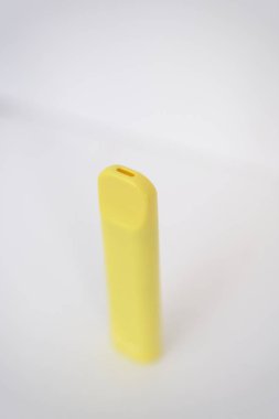 pink disposable electronic cigarette on white background. Copy space.