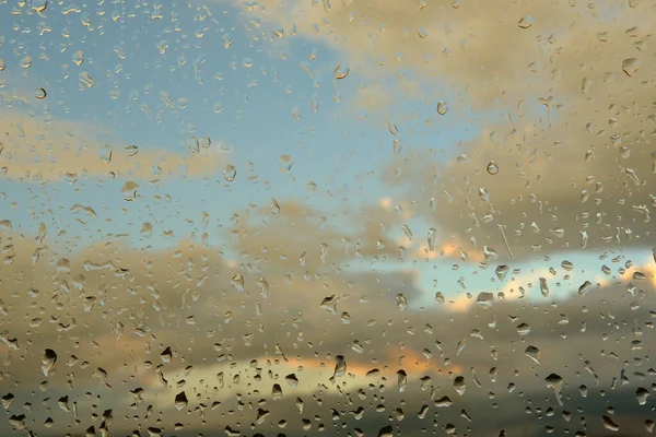 Gotas Água Vidro Fundo Abstrato Tons Cinza — Fotografia de Stock