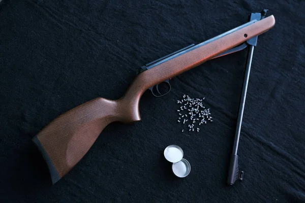 Pistolet Fusil Cassé Deux Avec Des Pastilles Air Pour Chasse — Photo