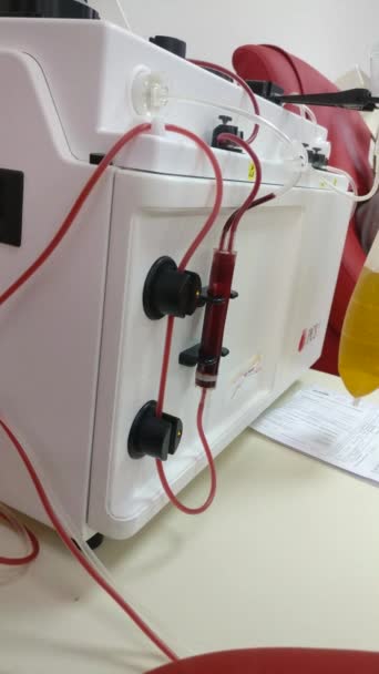 Машина Сферизмів Отримання Плазми Тромбоцитів Цілої Крові Донорство Крові Плазми — стокове відео