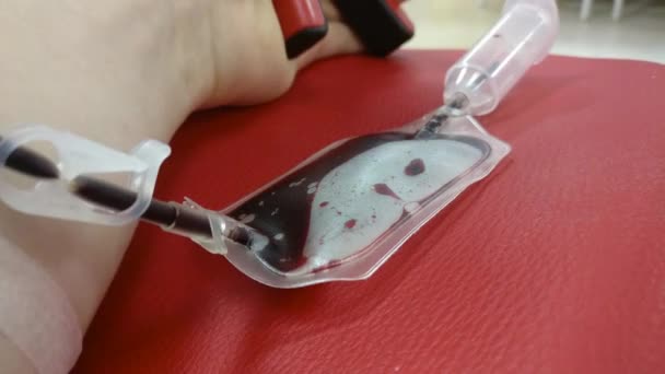 Doação Sangue Transfusão Sangue Verificação Especificada Jejum Cuidados Saúde Braço — Vídeo de Stock