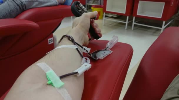 Doação Sangue Transfusão Sangue Verificação Especificada Jejum Cuidados Saúde Braço — Vídeo de Stock