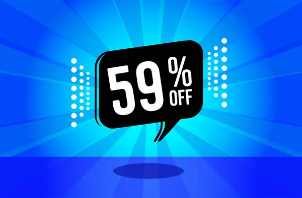 59 percent discount. blue banner with floating balloon for promotions and offers. Vector Illustration.