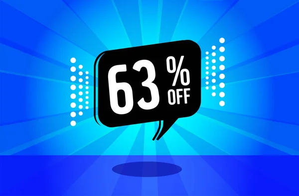 63 percent discount. blue banner with floating balloon for promotions and offers. Vector Illustration.