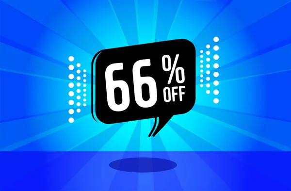 66 percent discount. blue banner with floating balloon for promotions and offers. Vector Illustration.