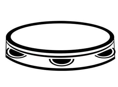 Pandeiro icon. This is a type of hand drum used in the sport called capoeira. Vector illustration isolated on white background.