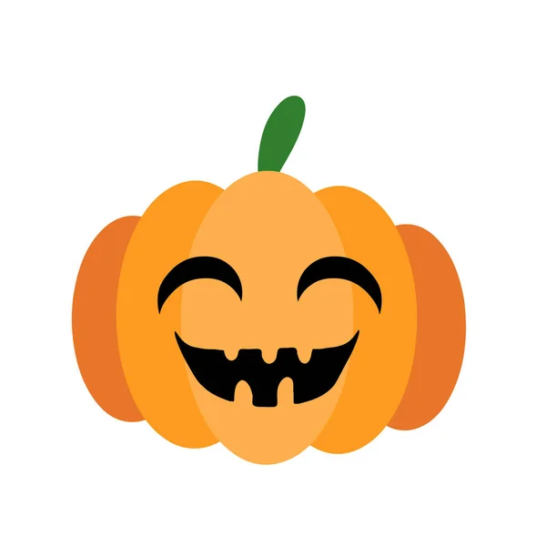 Colorata Zucca Sorridente Icona Halloween Illustrazione Vettoriale Isolata Sfondo Bianco — Vettoriale Stock