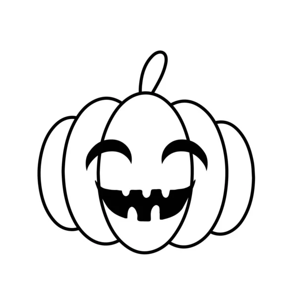 Vit Pumpa Ler Halloween Ikonen Vektor Illustration Isolerad Vit Bakgrund — Stock vektor
