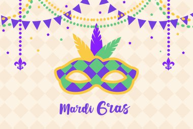 Mardi Gras broşürü. Karnaval partisi