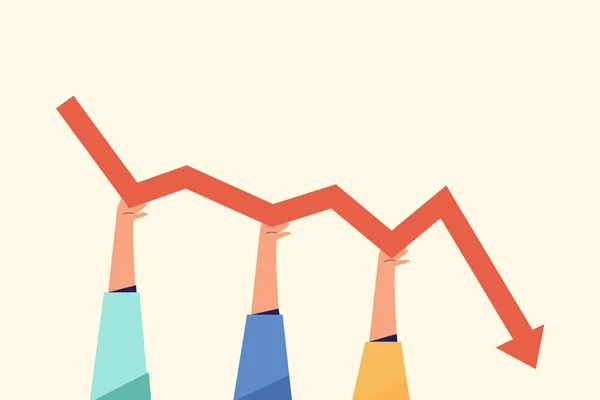 O conceito de declínio econômico, lucro e perda —  Vetores de Stock