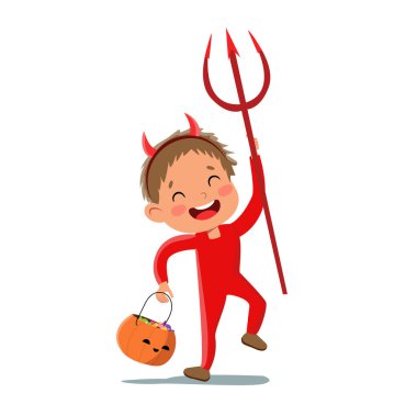 Cadılar Bayramı çizgi filmi balkabaklı şeytan çocuk.