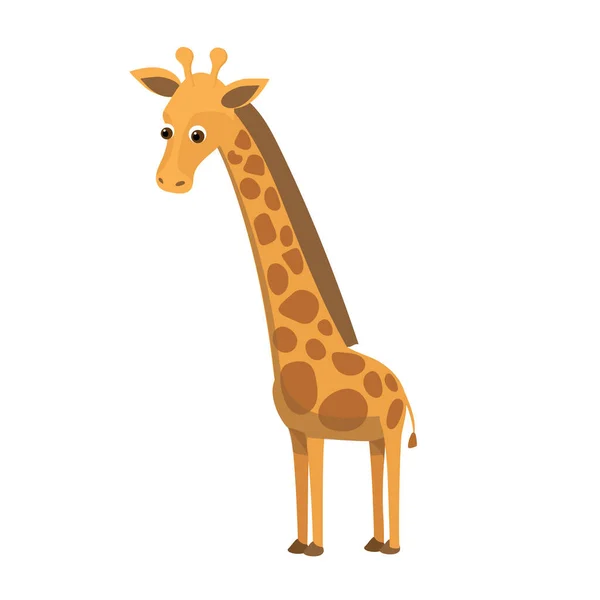 Vector schattig plat giraffe dier voor kinderen ontwerp — Stockvector
