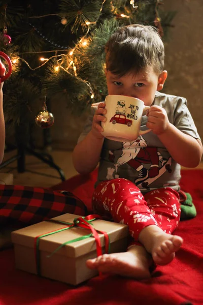Christmas mood. Hot cocoa with marshmallows