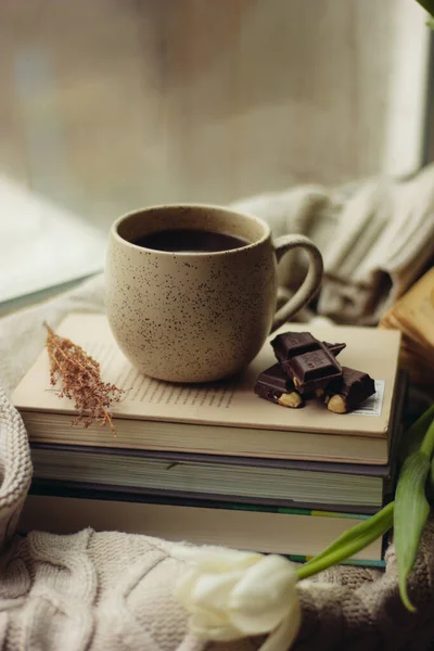 Arka planda bahar ışığı olan bir pencere var. Uzayı kopyala Baskıyı gözlemle. Metin için yer