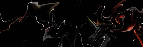 波とストロークで黒の抽象的な背景 トレンディな外観 混沌とした抽象的な有機的なデザイン — ストック写真