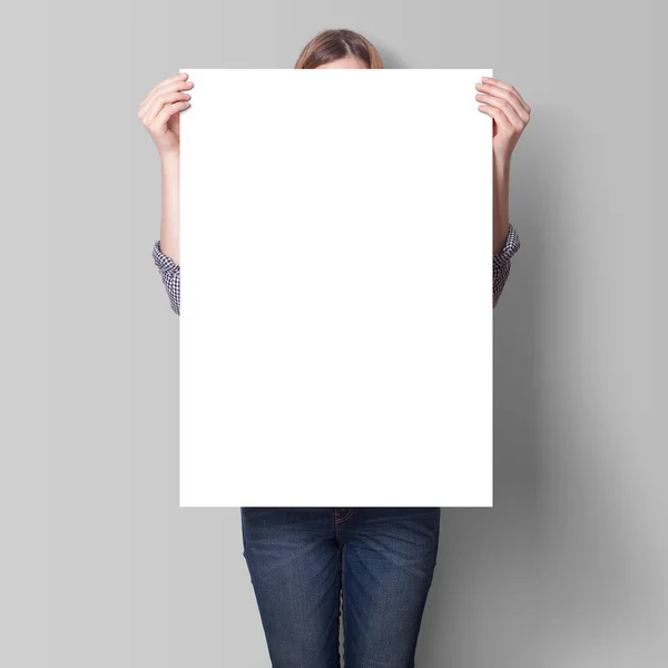 Poster Mock Weibliches Modell — Stockfoto