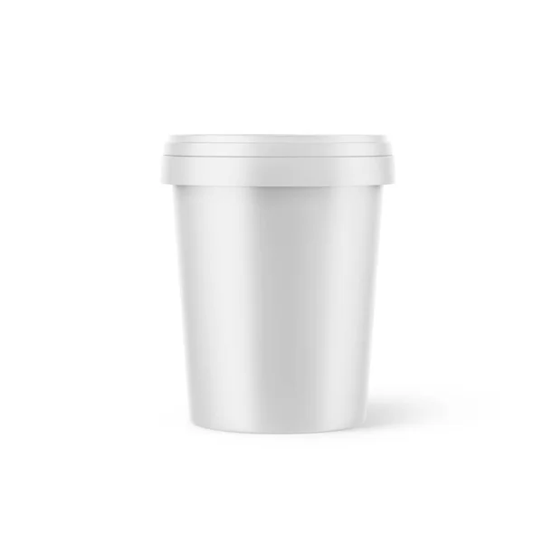 Bucket Mockup Rendering Packaging Fundo Branco — Fotografia de Stock