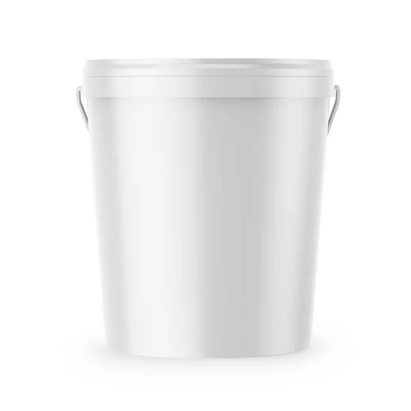 Bucket Mockup Rendering Packaging Fondo Blanco — Foto de Stock