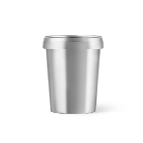 Bucket Mockup Rendering Packaging Fundo Branco — Fotografia de Stock