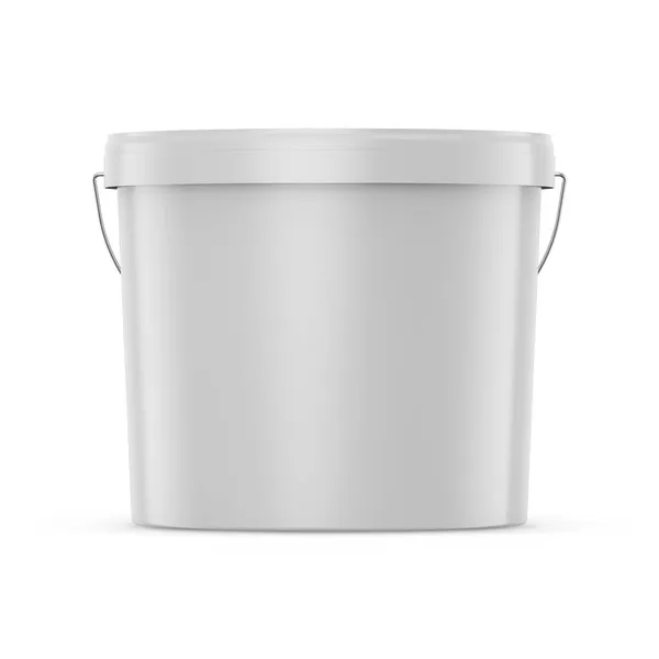 Bucket Mockup Rendering Packaging Fundo Branco — Fotografia de Stock