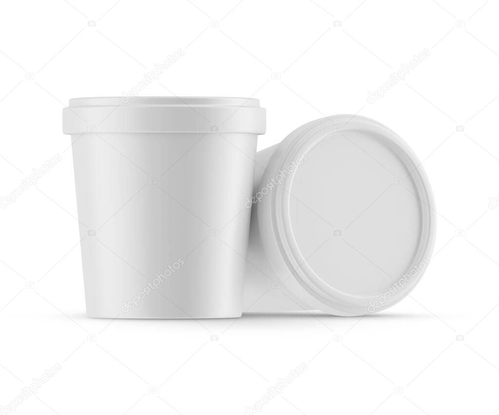 Bucket Mockup 3D Rendering Packaging, White Background