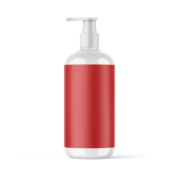 Röd Etikett För Kosmetisk Flaska — Stockfoto
