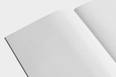 A4 Reklam Dergisi Broşürü Model 3D Hazırlama Beyaz Arkaplanı
