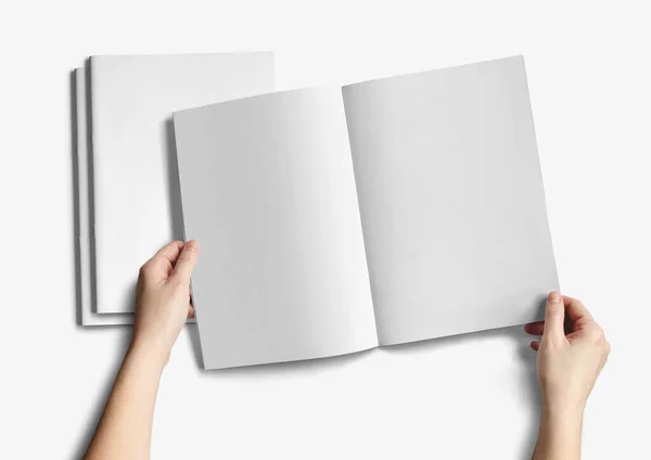 Advertising Magazine Brochure Mockup Rendering White Background — Foto Stock